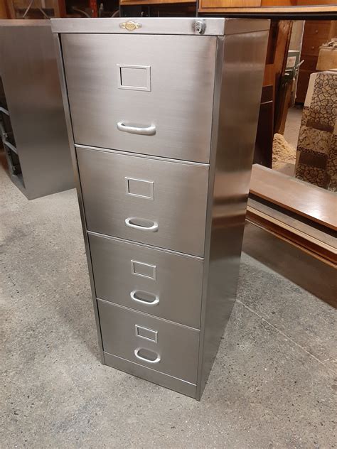 polished steel filing cabinet vintage|antique steel file cabinet.